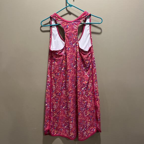 Krimson Klover Womens Kai Pink Dress L Racerback Floral Active UPF 50 Protection - Picture 3 of 9